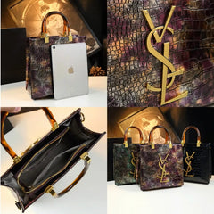 Leather Crocodile Pattern Handbags shown for scale and size reference