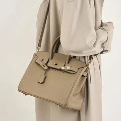 Model using or wearing the Leather First Layer Cowhide Handbags