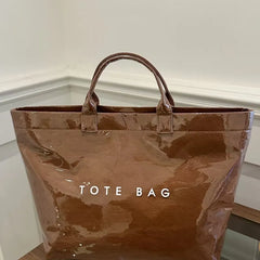 Model using or wearing the PVC Waterproof Large Jelly Hand Bag