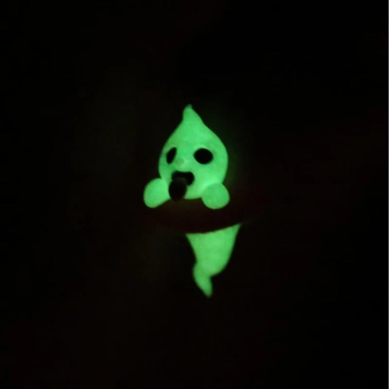 Model showcasing the dangle and style of the Silver Post Hot Selling Halloween Ghost Earrings