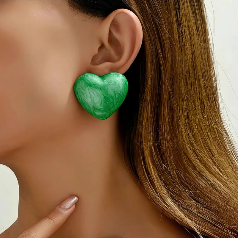 Silver Post Painted Heart Stud Earrings as the perfect accessory for a special occasion