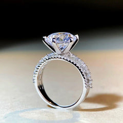 Sterling Silver 5 Carat Moissanite Rings - stunning 5 Carat Moissanite