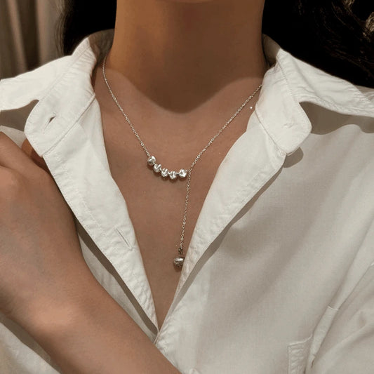 Sterling Silver Adjustable Beads Tassel Necklace - beautiful Beads Tassel Necklace