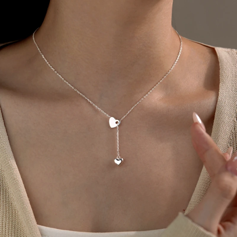 Close-up of the pendant and clasp on the Adjustable Heart Necklace