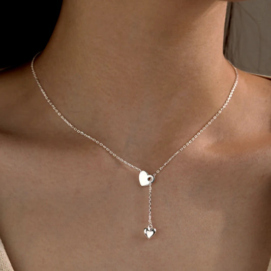 Sterling Silver Adjustable Heart Necklace - beautiful Adjustable Heart Necklace