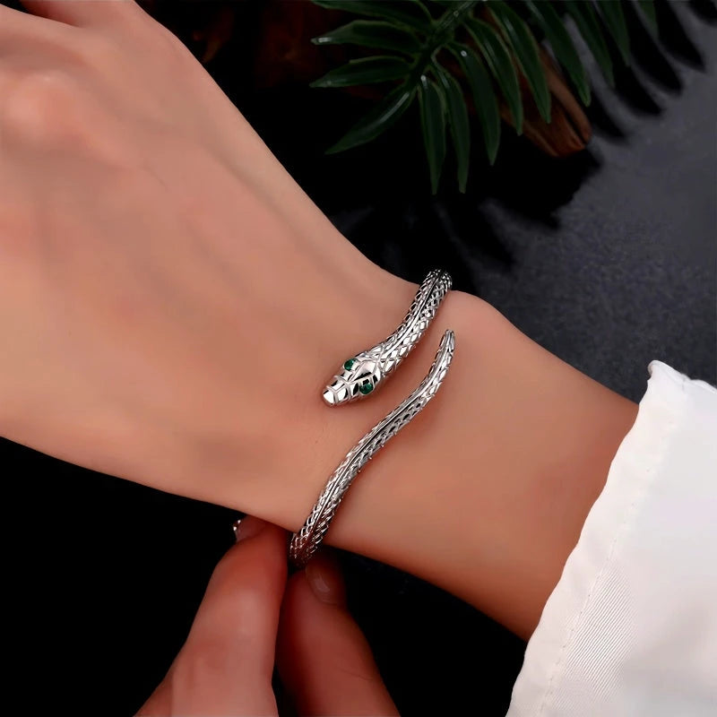 Sterling Silver Adjustable Snake Bracelet - chic Snake Bracelet