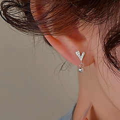 Sterling Silver Asymmetrical Heart Earrings - elegant Asymmetrical Heart Earrings