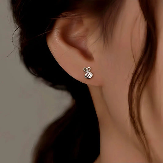 Sterling Silver Bee Stud Earring - elegant Bee Stud Earring