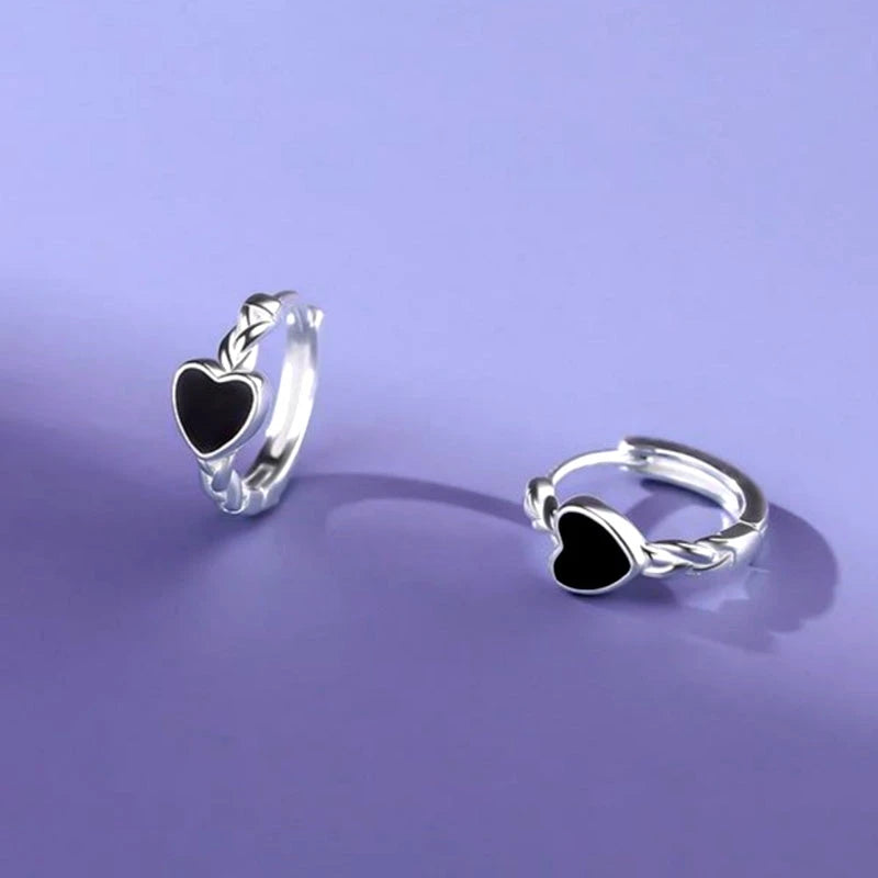 Perfect Black Heart Hoops for adding glamour to any outfit