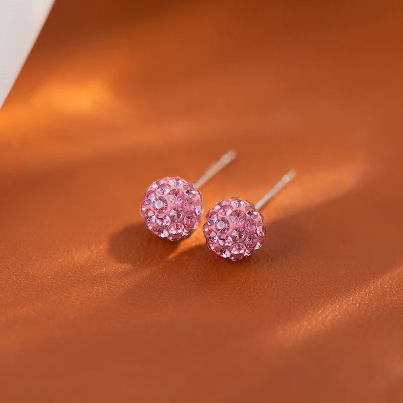 Detailed view of the sparkling accents on the Diamond Ball Studs