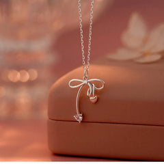 Sterling Silver Bow Necklace - beautiful Simple Bow Necklace