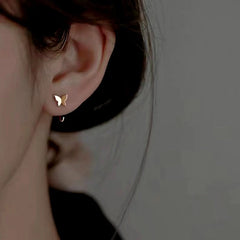 Sterling Silver Butterfly Ear Hooks - elegant Butterfly Ear Hooks