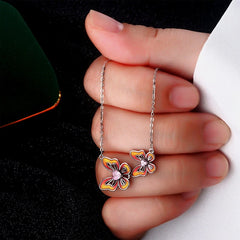 Close-up of the pendant and clasp on the Butterfly Necklace