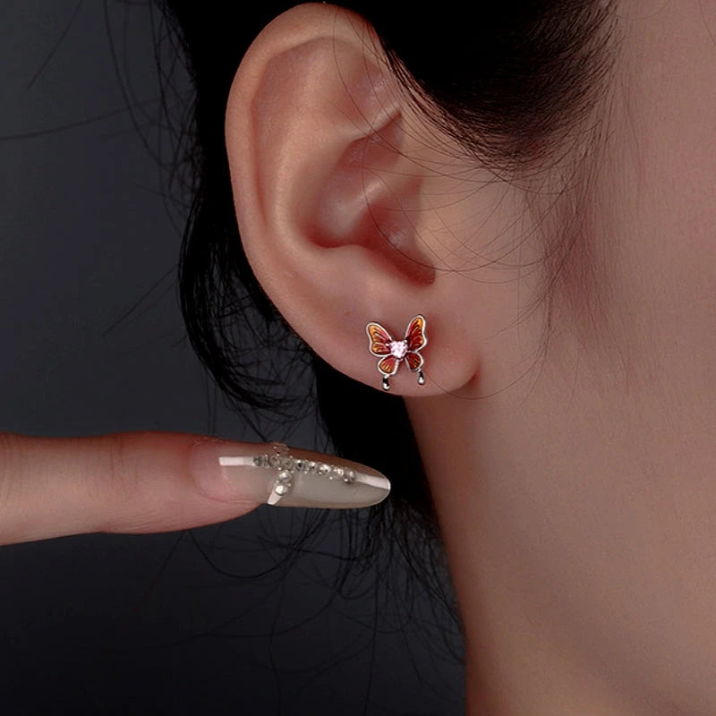 Sterling Silver Butterfly Stud Earrings - elegant Butterfly Stud Earrings