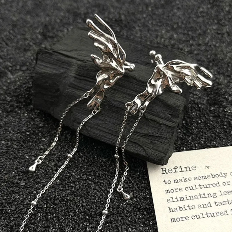 Close-up detail of the sparkling zircons and plating on the Tassel Ear Clips