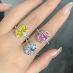 Top-down view of the sparkling Sterling Silver Carbon Diamond Ring