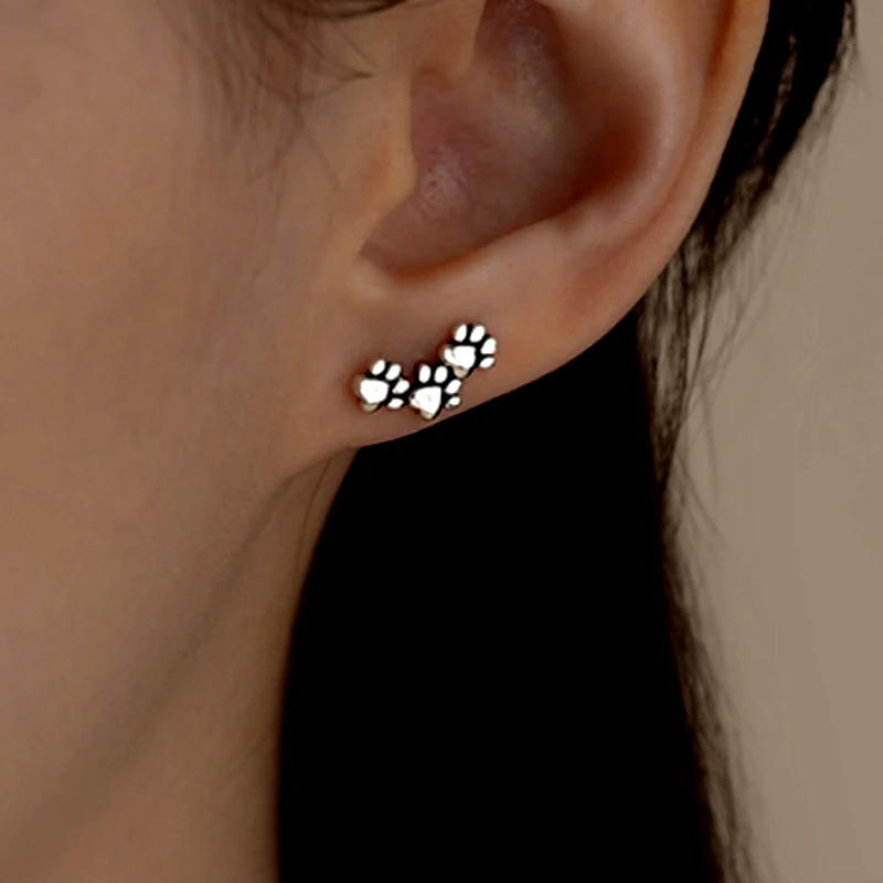 Close-up detail of the sparkling zircons and plating on the Cat Claw Studs