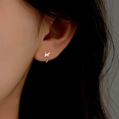 Sterling Silver Cat Ear Hook Earrings - elegant Cat Ear Hooks