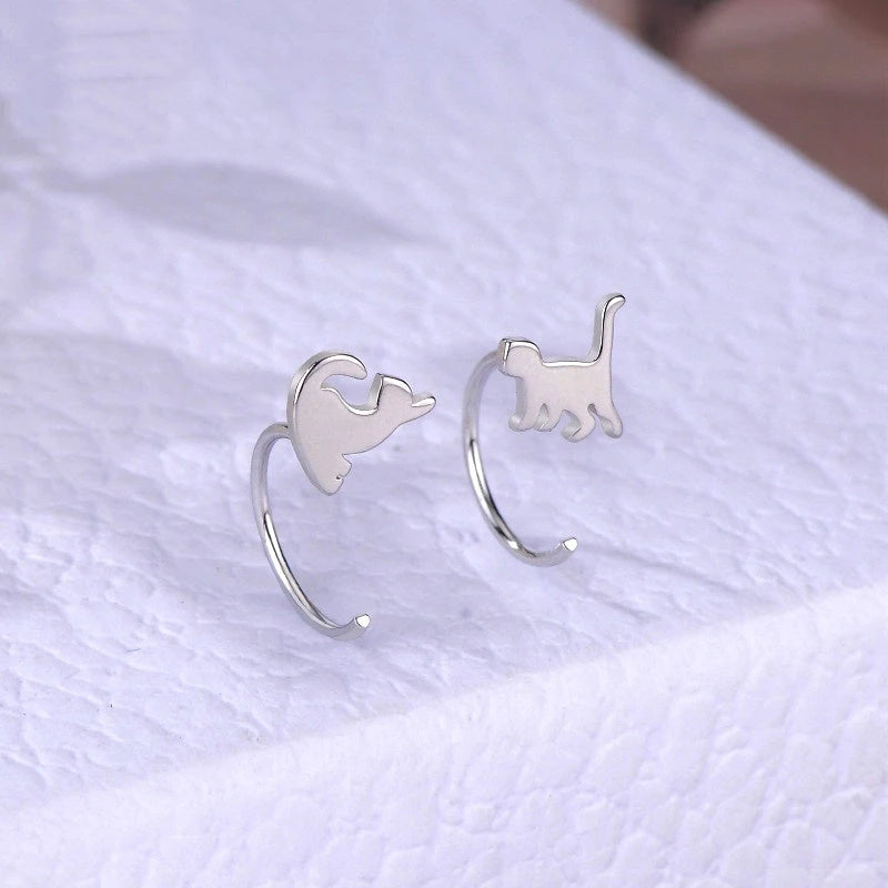 Close-up detail of the sparkling zircons and plating on the Cat Ear Hooks