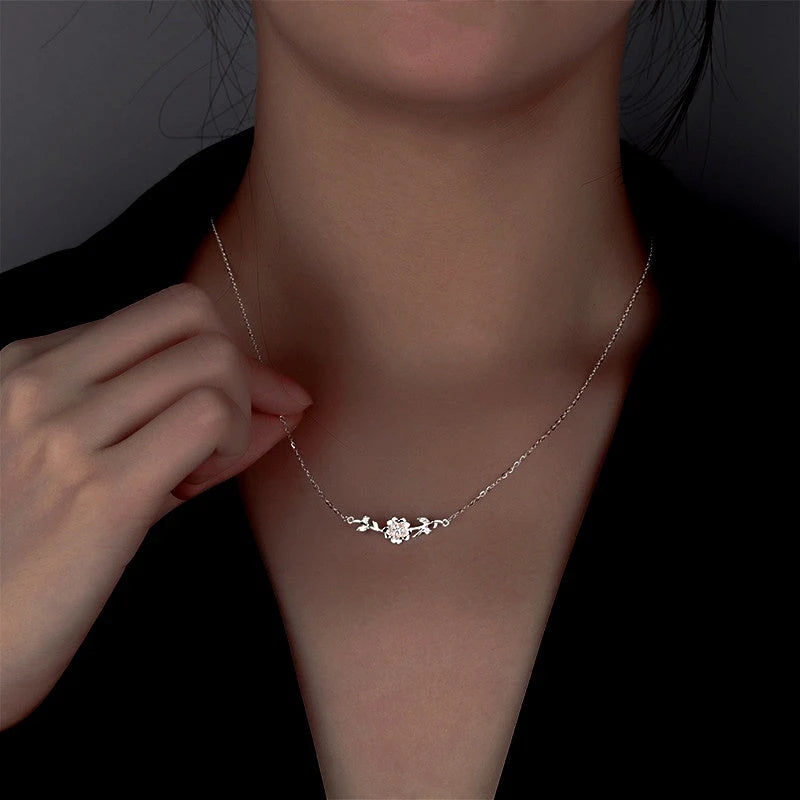 Sterling Silver Cherry Blossom Necklace - beautiful Cherry Blossom Necklace