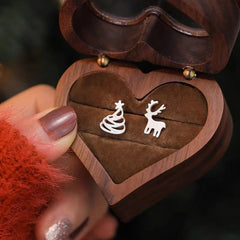 Close-up detail of the sparkling zircons and plating on the Asymmetrical Stud Earrings