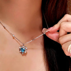Sterling Silver Crystal Heart Necklace - beautiful Crystal Heart Necklace