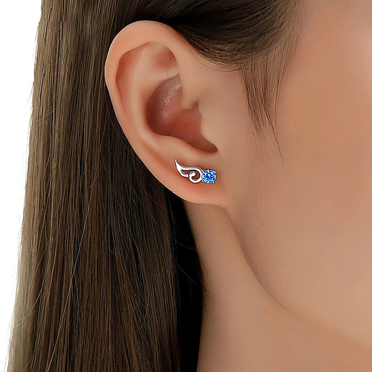 Sterling Silver Diamond Angel Wing Earrings - elegant Angel Wing Earrings