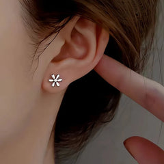 Sterling Silver Diamond Daisy Stud Earrings - elegant Daisy Stud Earrings