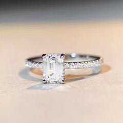 Top-down view of the sparkling Sterling Silver Diamond Rings