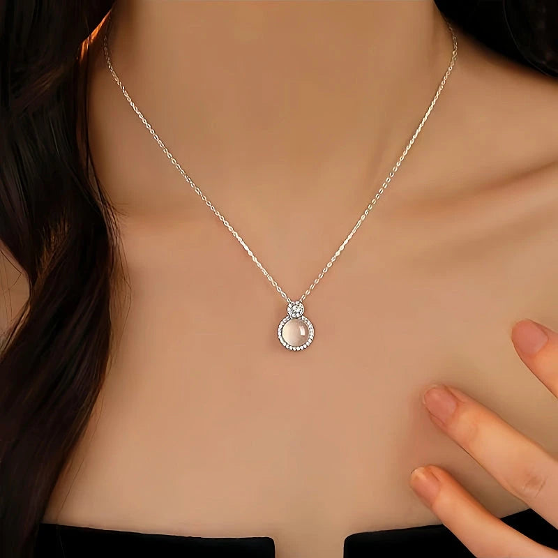 Sterling Silver Diamond Round Gourd Necklaces - beautiful Hollow Heart Earrings