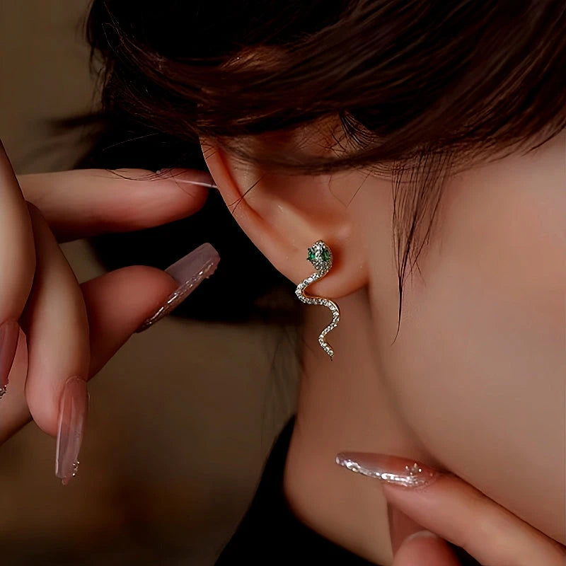 Close-up detail of the sparkling zircons and plating on the Pearl Drop Earrings