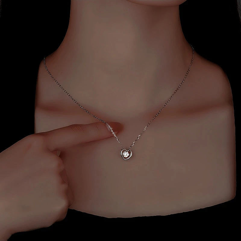 Sterling Silver Diamond Snake Heart Earrings - beautiful Key Flower Necklace