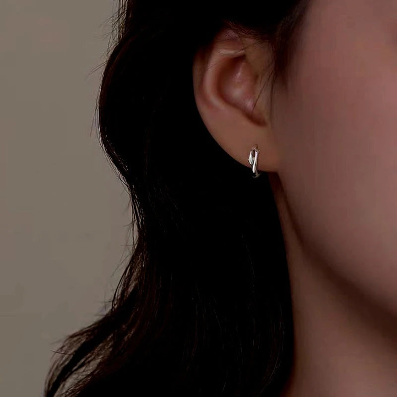 Sterling Silver Dolphin Hoop Earrings - elegant Diamond Stud Earrings