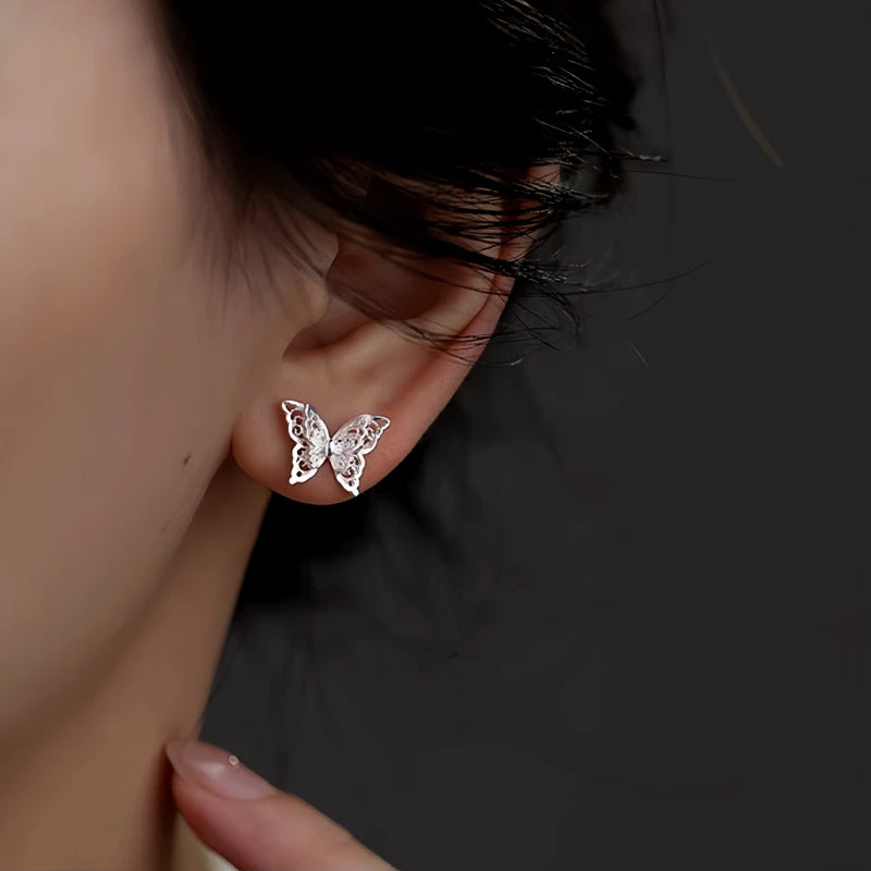 Close-up detail of the sparkling zircons and plating on the Disc Ear Hooks