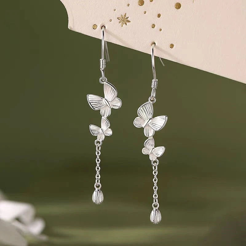 Close-up detail of the sparkling zircons and plating on the Diamond Threader Earrings