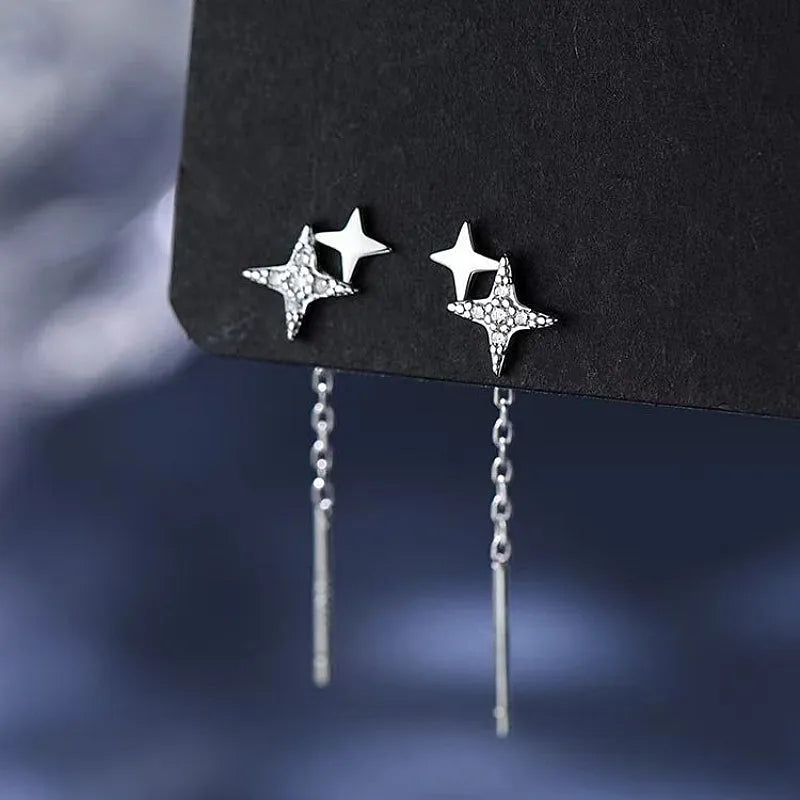Close-up detail of the sparkling zircons and plating on the Daisy Stud Earrings
