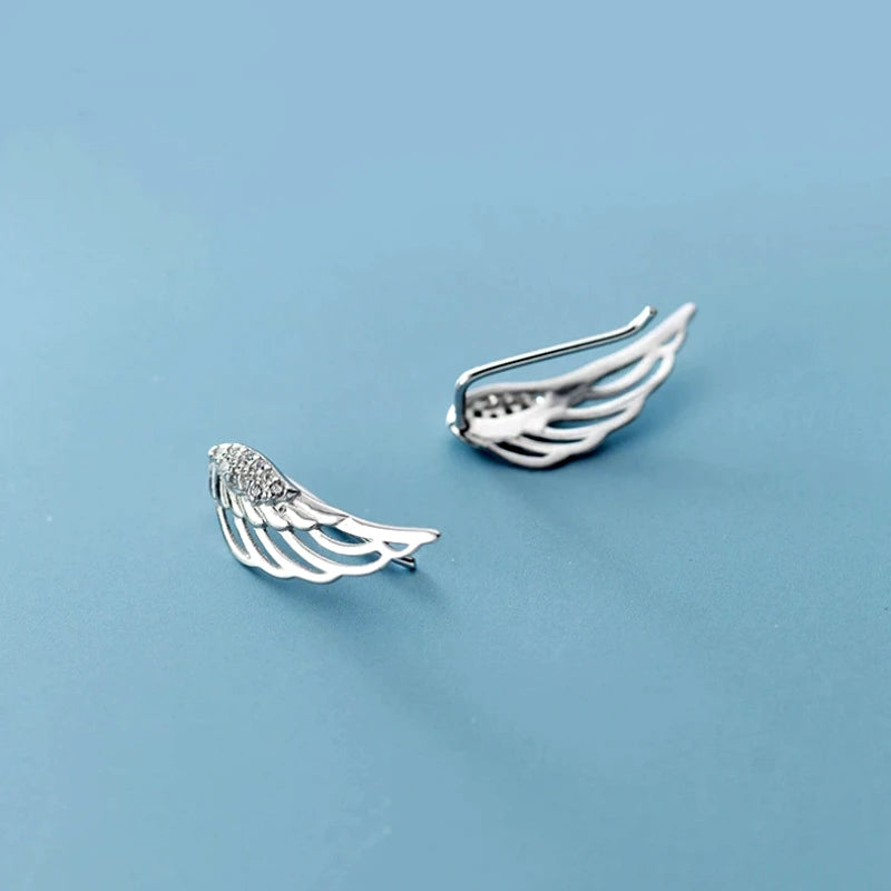 Close-up detail of the sparkling zircons and plating on the Layered Butterfly Earrings