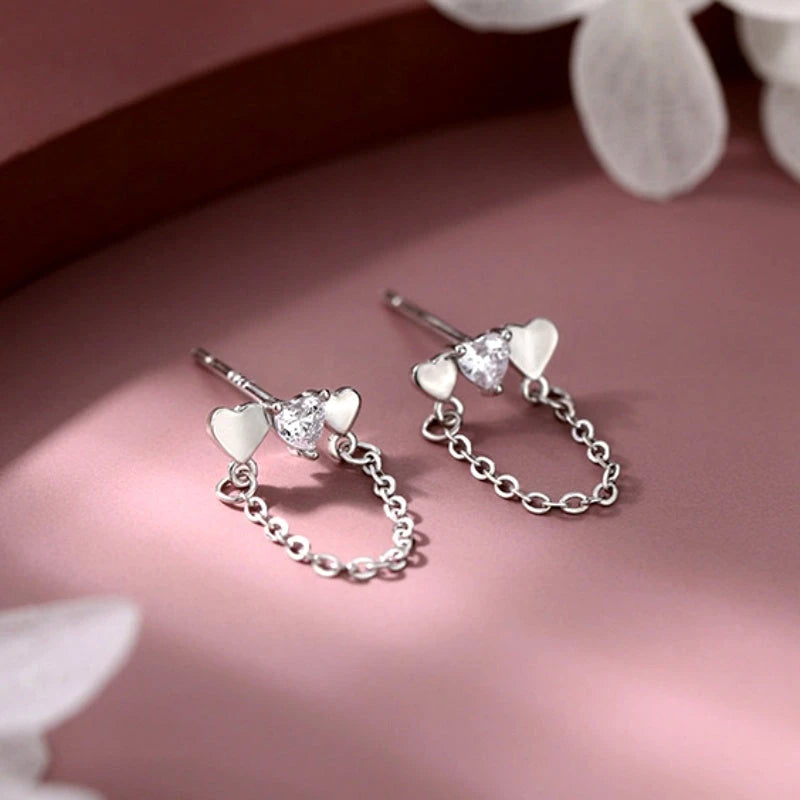 Close-up detail of the sparkling zircons and plating on the Butterfly Earrings