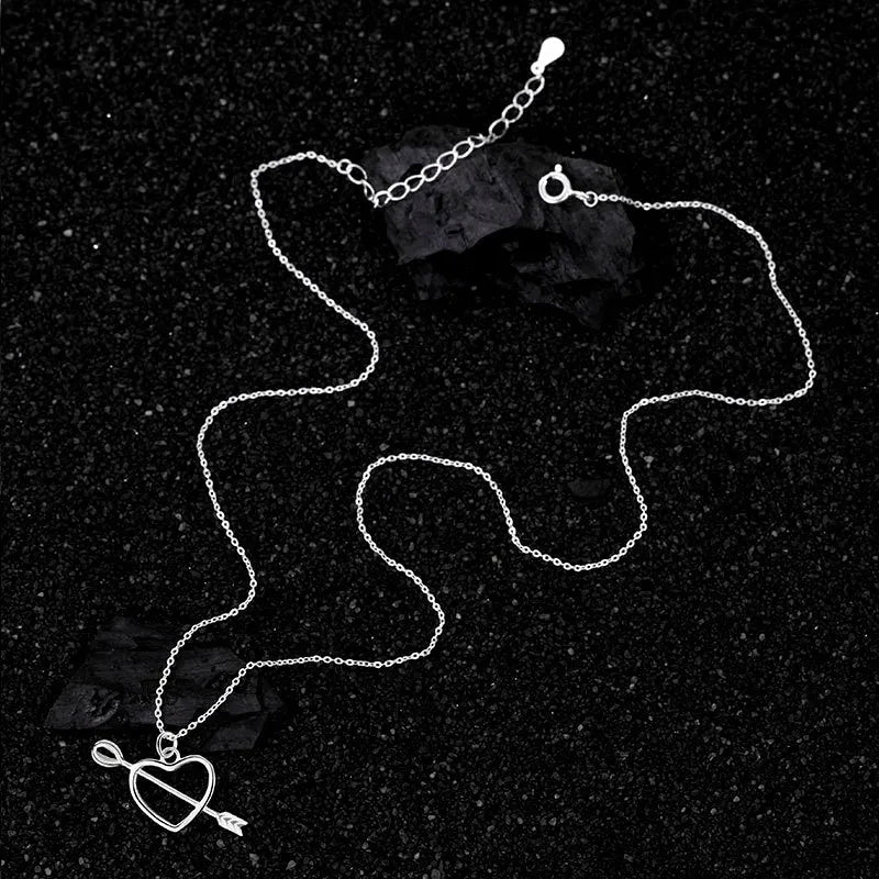 Close-up of the pendant and clasp on the Elegant Heart Necklace