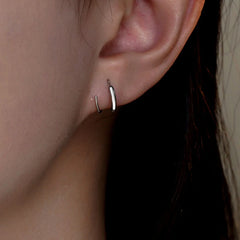 Sterling Silver Elegant Simple Spiral Earrings - elegant Hollow Heart Threaders