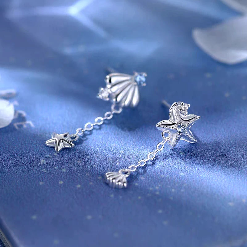 Close-up detail of the sparkling zircons and plating on the Starfish Earrings