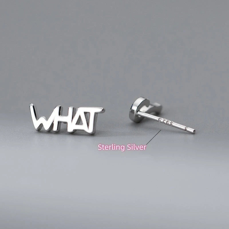Sterling Silver Elegant WHAT? Stud Earrings - elegant WHAT? Stud Earrings