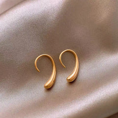 Angled view of the Sterling Silver Elegant Water Drop Ear Hooks