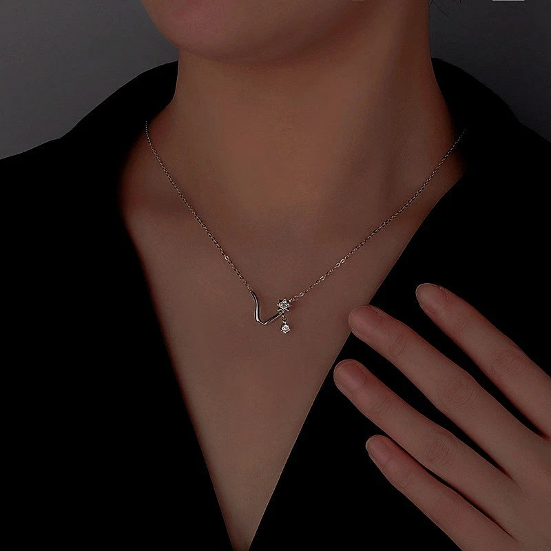 Sterling Silver Fantasy Butterfly Clavicle Necklace - beautiful Butterfly Necklace