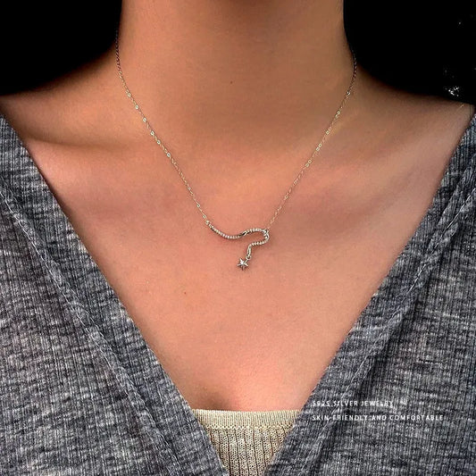Sterling Silver Fantasy Diamond Shooting Star Necklace - beautiful Shooting Star Necklace