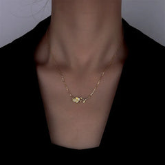 Detailed view of the Sterling Silver Flower Branch Girl Necklace chain and pendant