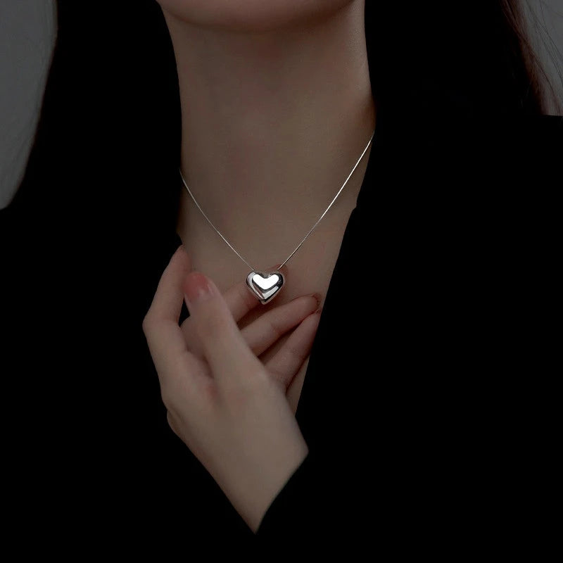 Sterling Silver Heart Necklace - beautiful Heart Pendant Necklace
