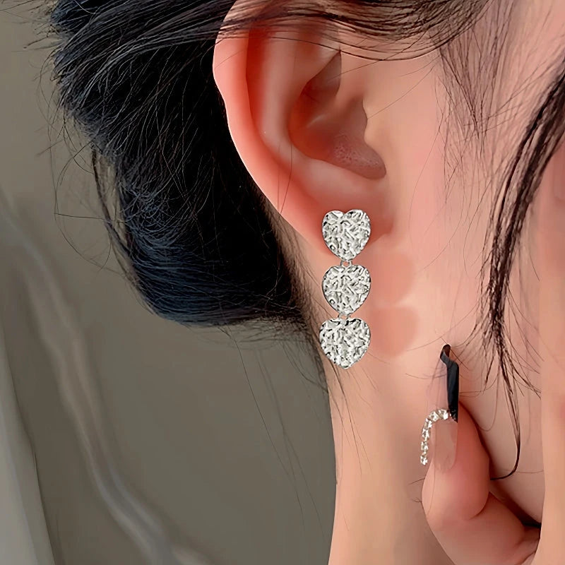 Sterling Silver Heart Tassel Earrings - elegant Tassel Earrings