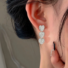 Sterling Silver Heart Tassel Earrings - elegant Tassel Earrings