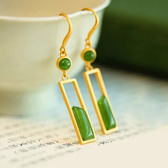 Close-up detail of the sparkling zircons and plating on the Jasper Earrings